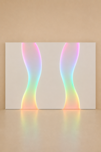 Biała podświetlana ścianka dekoracyjna 5-elementowa Velia RGB + White LED