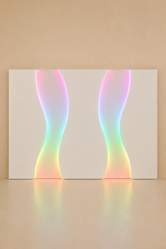 Biała podświetlana ścianka dekoracyjna 5-elementowa Velia RGB + White LED