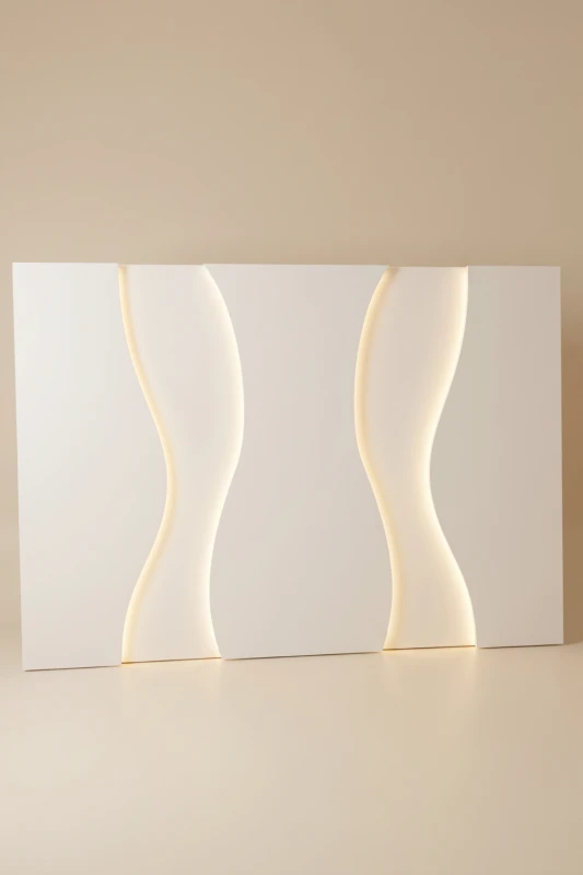 Biała podświetlana ścianka dekoracyjna 5-elementowa Velia RGB + White LED