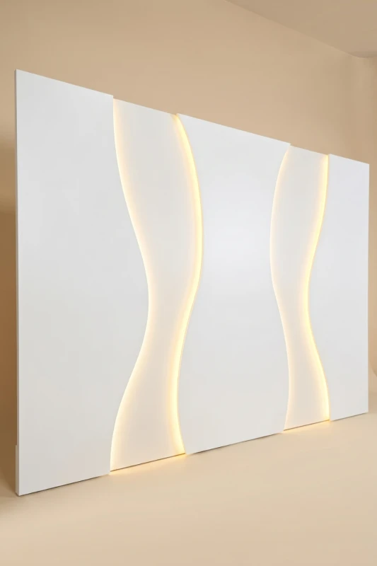 Biała podświetlana ścianka dekoracyjna 5-elementowa Velia RGB + White LED