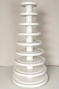 Podświetlana wielopoziomowa patera deserowa Luna Macaron 9 White LED na makaroniki