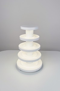 Podświetlana wielopoziomowa patera deserowa Luna Macaron 5 White LED na makaroniki
