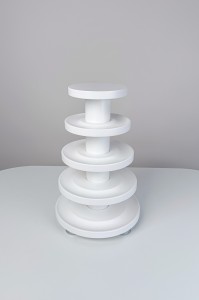 Podświetlana wielopoziomowa patera deserowa Luna Macaron 5 White LED na makaroniki