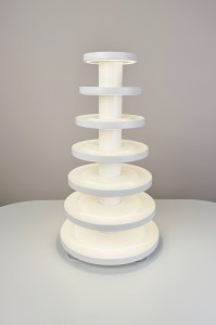 Podświetlana wielopoziomowa patera deserowa Luna Macaron 7 White LED na makaroniki